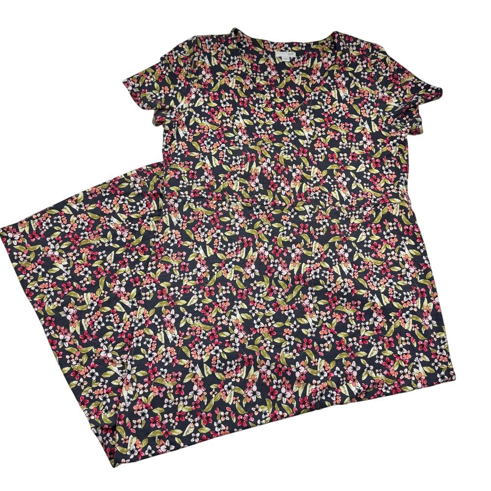 J.Jill Super Soft Comfy Floral Cottagecore Short Sleeve Maxi Dress Women's M